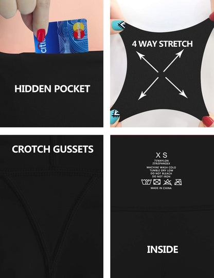 25"/26"/27"/28" Inseam Women'S Basic/Out Pockets High Waist Yoga Pants Stretchy Workout Pants