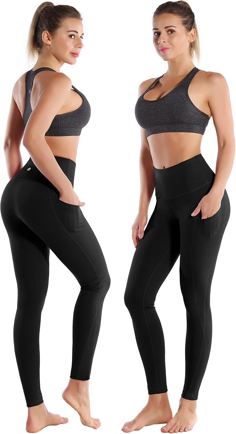 25"/26"/27"/28" Inseam Women'S Basic/Out Pockets High Waist Yoga Pants Stretchy Workout Pants