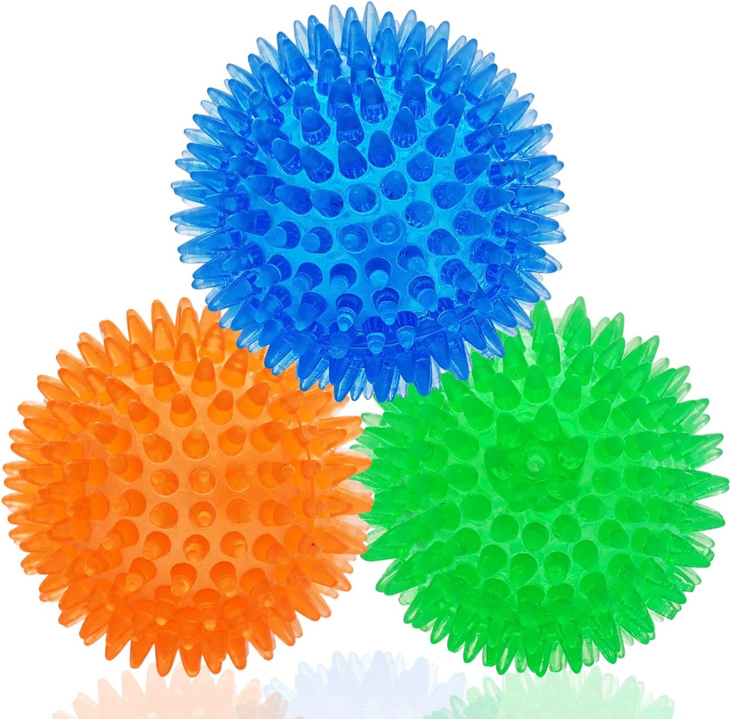Squeaky Balls for Small Medium Dogs - Interactive Puppy Toys, Durable Chew Toy for Cleaning Teeth, Rubber Pet Teething Ball