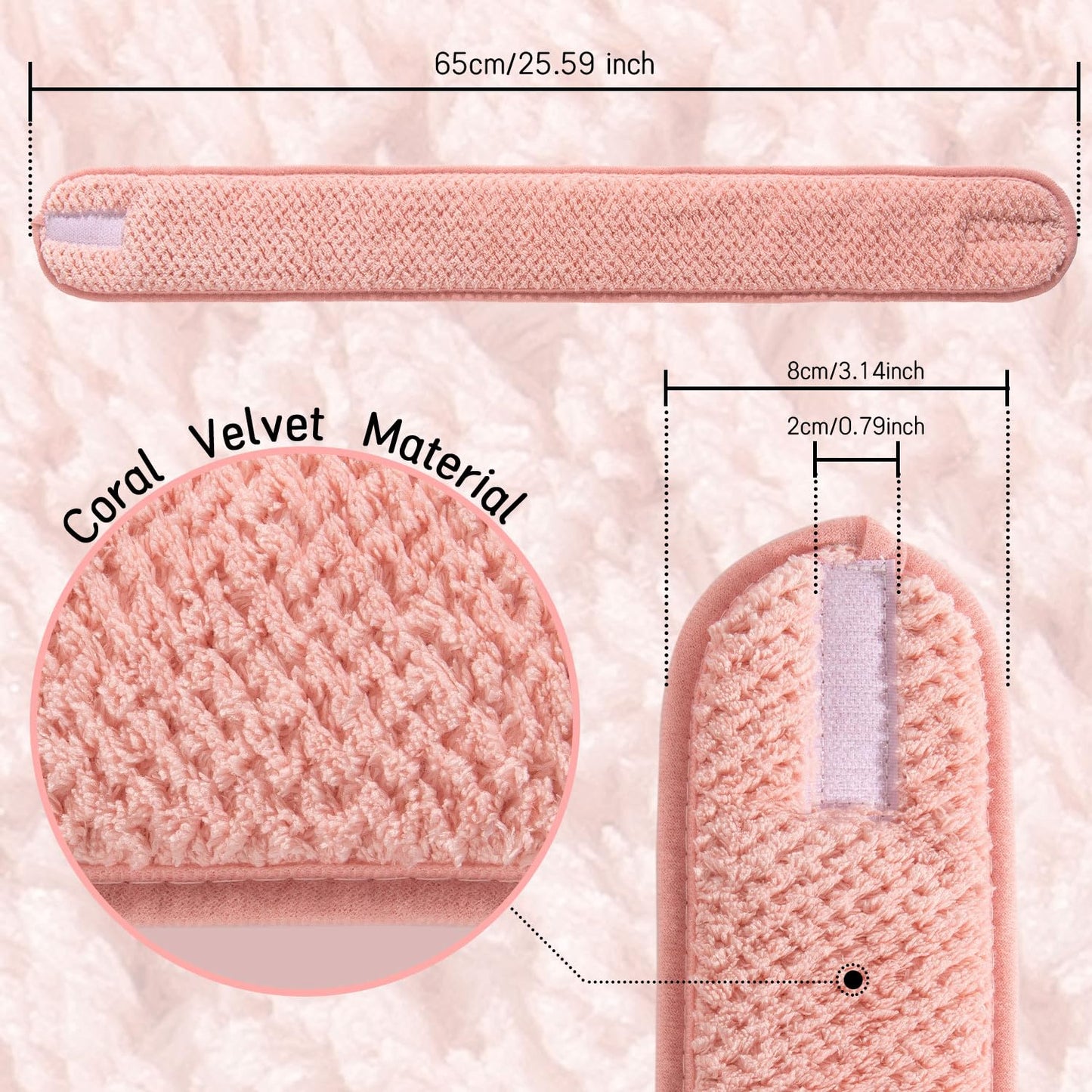 4 Pack Adjustable Spa Facial Headbands - Soft Coral Fleece Hair Wraps in Pea Green, Pink, Beige, and Light Gray for Effortless Face Washing, Showering, and Yoga