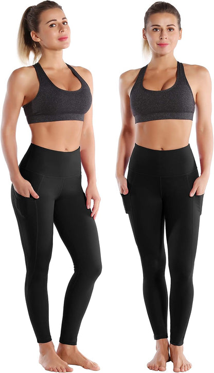 25"/26"/27"/28" Inseam Women'S Basic/Out Pockets High Waist Yoga Pants Stretchy Workout Pants
